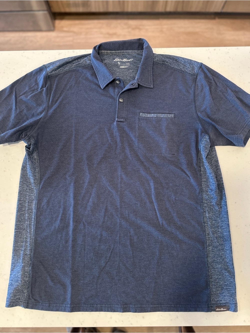 NWOT Eddie Bauer Blue FreeDry Sport Polo Size Large Golf Activewear Lightweight